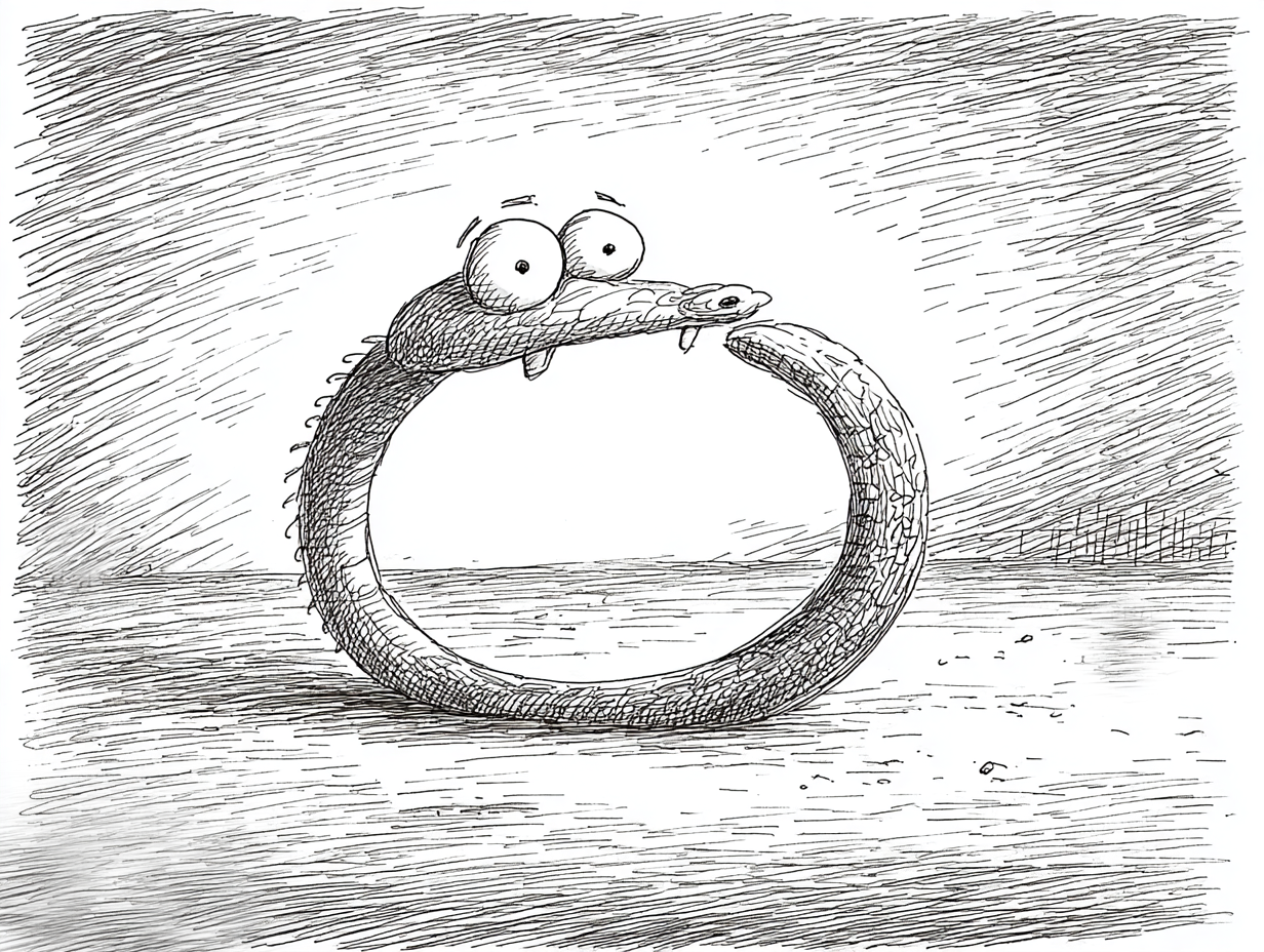 Snake eating its own tail