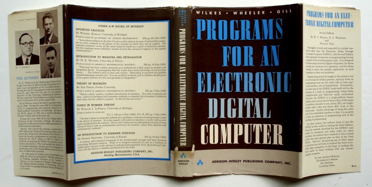 Cover of The Preparation of Programs for an Electronic Digital Computer by Wilkes, Wheeler, and Gill, 1951